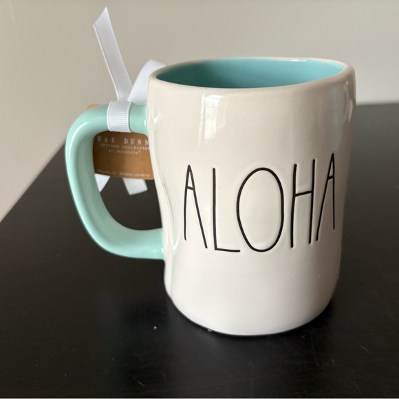New Rae Dunn Stitch ALOHA Double Sided Mug - Picture 2 of 3